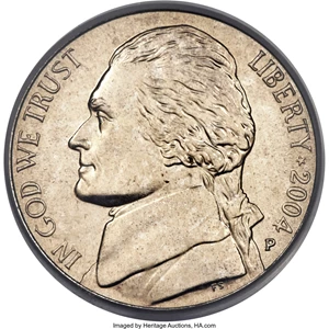 image for: 2004-P 5C Peace Medal MS68 PCGS....