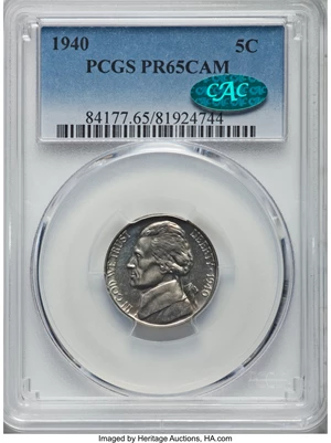 image for: 1940 5C PR65 Cameo PCGS. CAC....