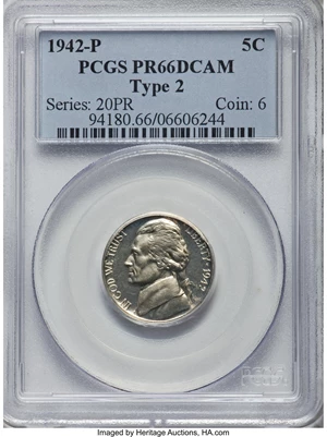 image for: 1942-P 5C Type Two PR66 Deep Cameo PCGS....