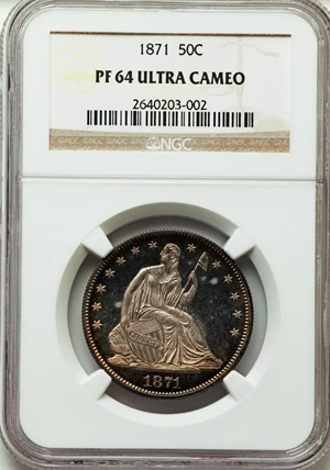 image for: 1871 50C PR64 Ultra Cameo NGC....