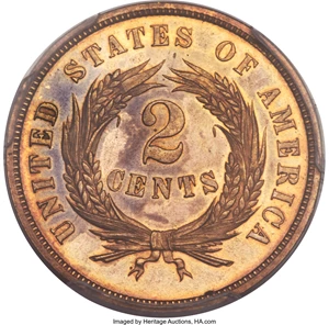 image for: 1864 2C Large Motto PR66 Red Cameo PCGS....