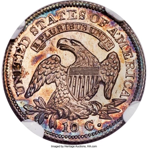 image for: 1829 10C Small 10C PR65 NGC. JR-3, R.8 as a Proof....