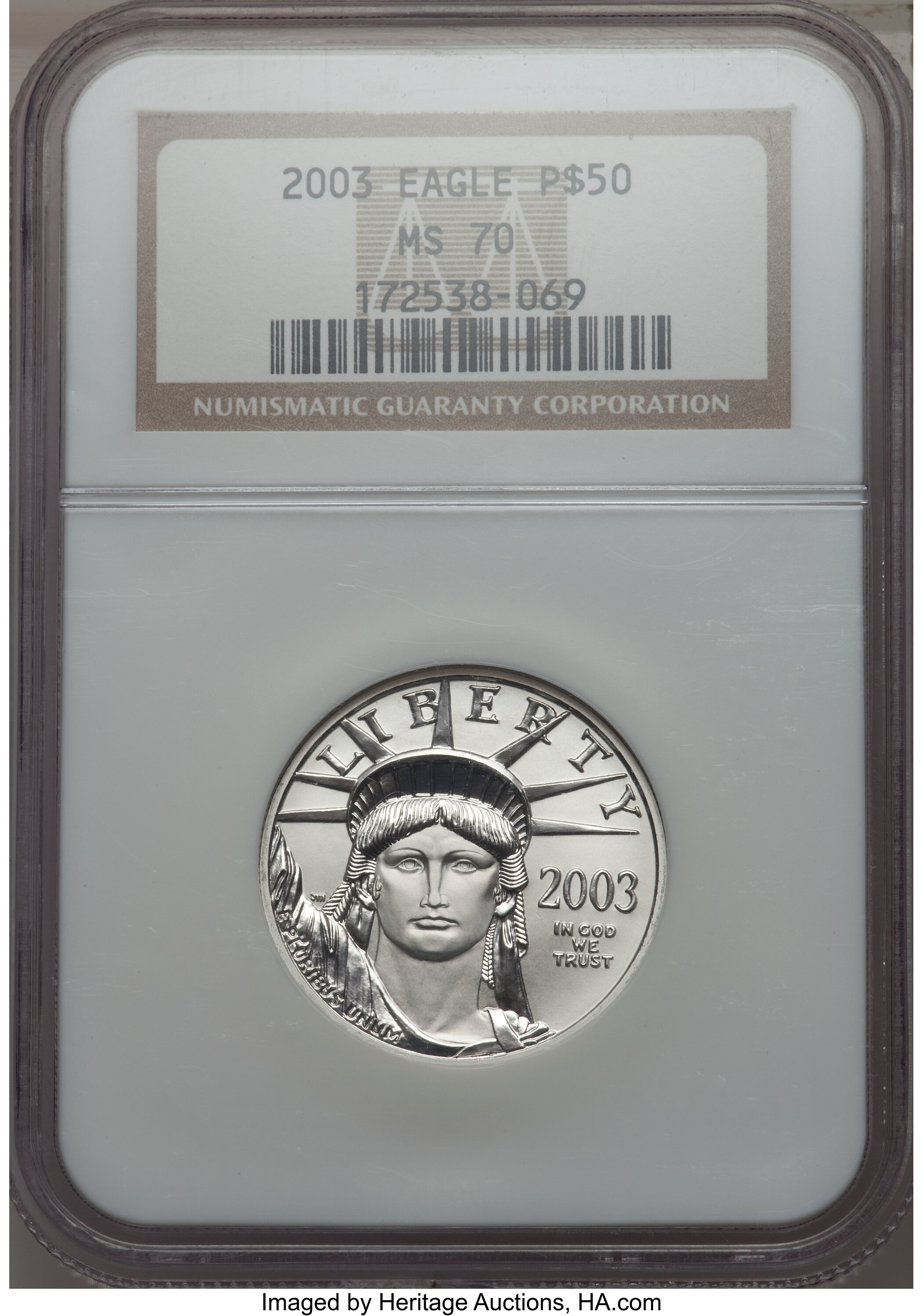 2003 P$100  Platinum Eagle MS70 thumbnail 7