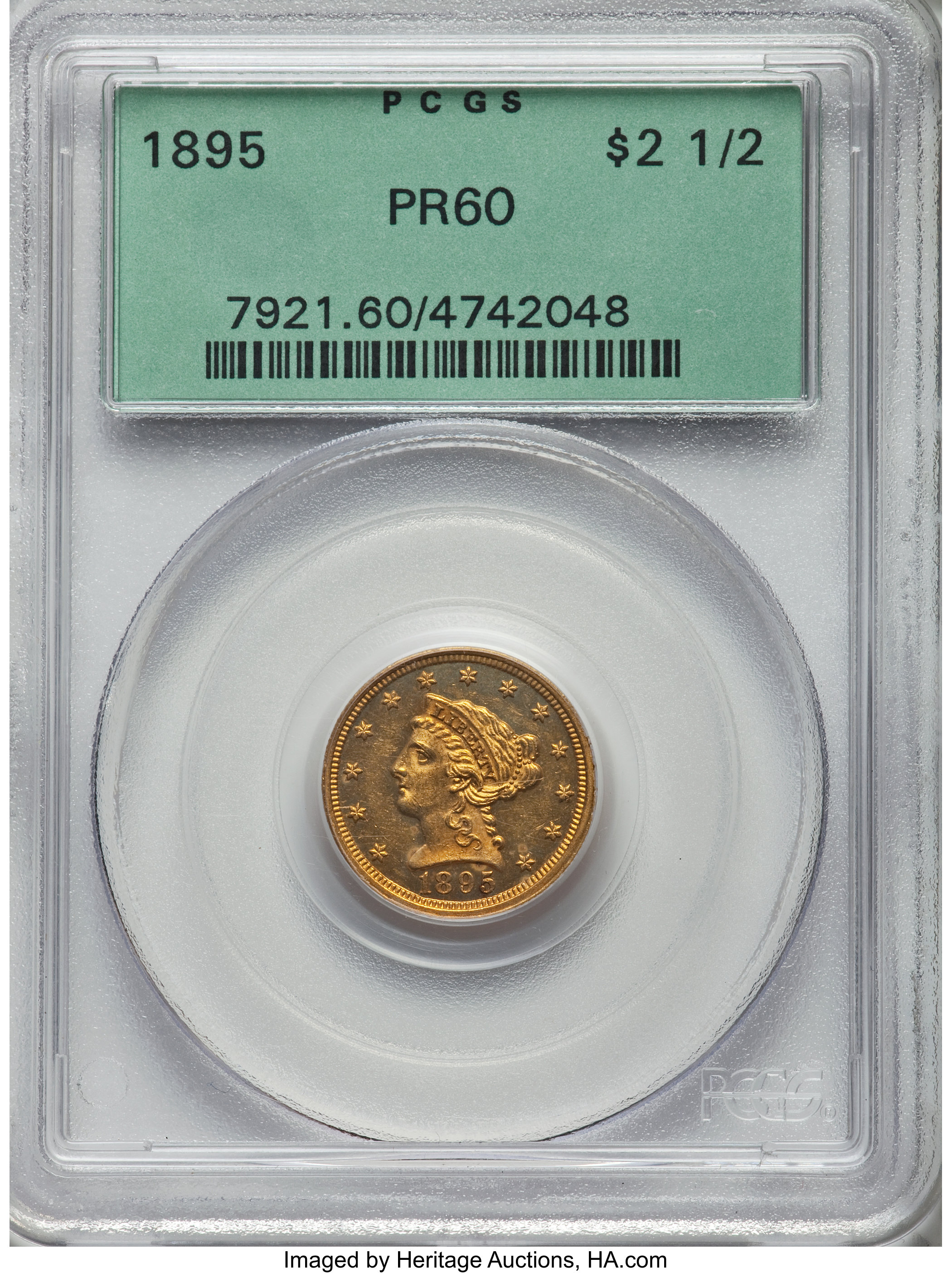 image for: 1895 $2 1/2 PR60 PCGS....