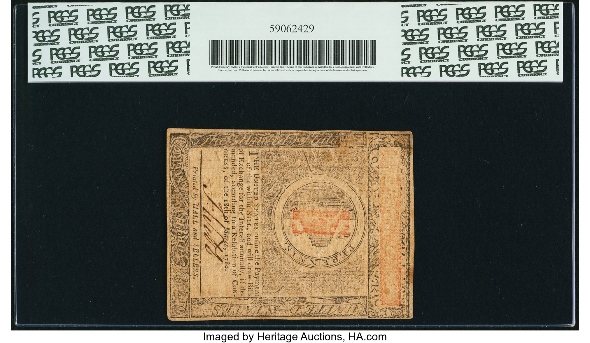 image for: Virginia May 1, 1780 $5 PCGS Apparent Extremely Fine 40....