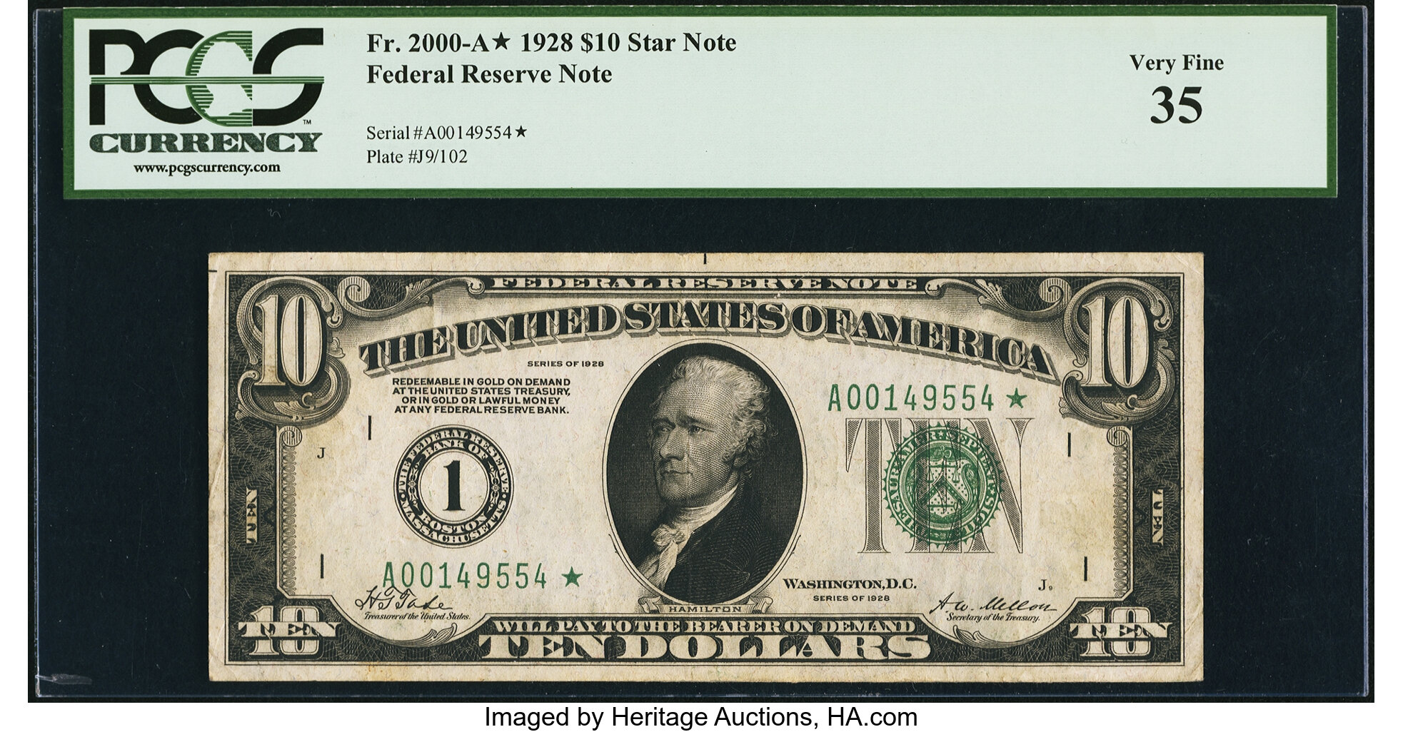 image for: Fr. 2000-A* $10 1928 Federal Reserve Note. PCGS Very Fine 35....