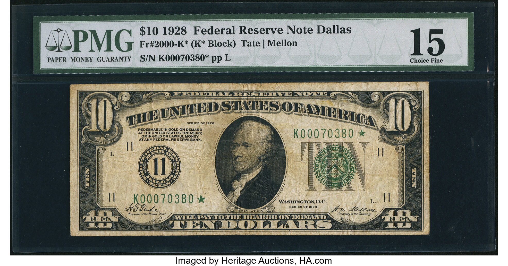 image for: Fr. 2000-K* $10 1928 Federal Reserve Note. PMG Choice Fine 15....