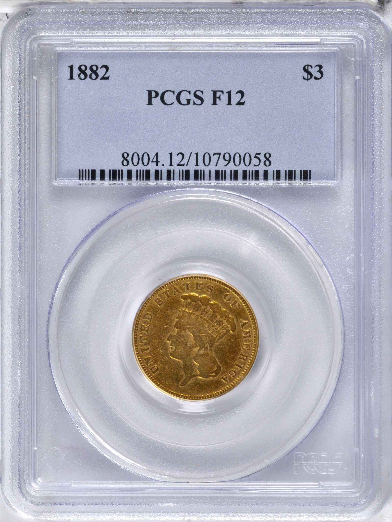 1882 $3 VG8 CAC thumbnail 3
