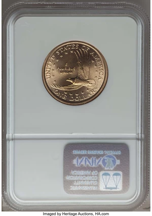 image for: 2000-P SAC$1 MS69 NGC. NGC Census: (76/0). PCGS Population: (4/0). ...