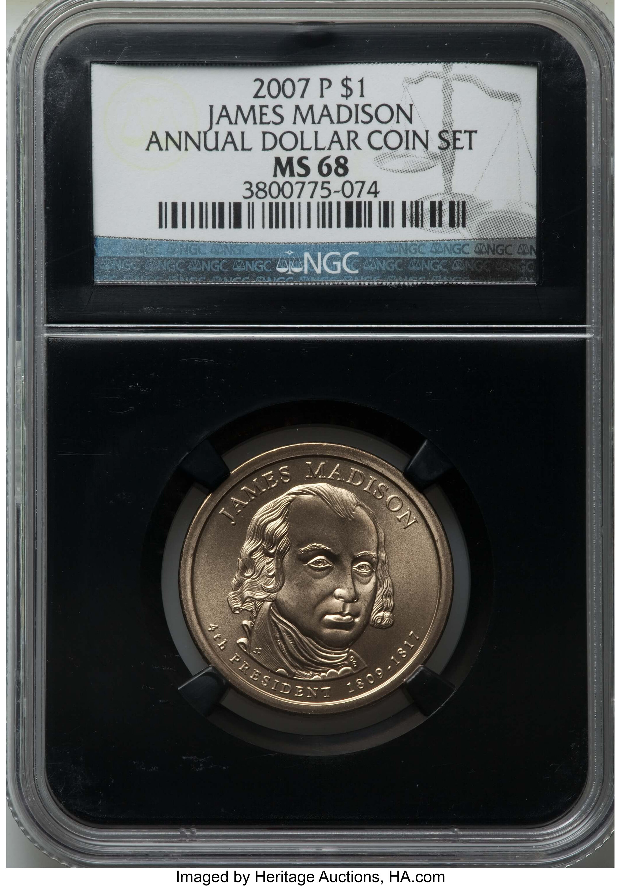2007-P $1  James Madison, Position A MS62 thumbnail 16
