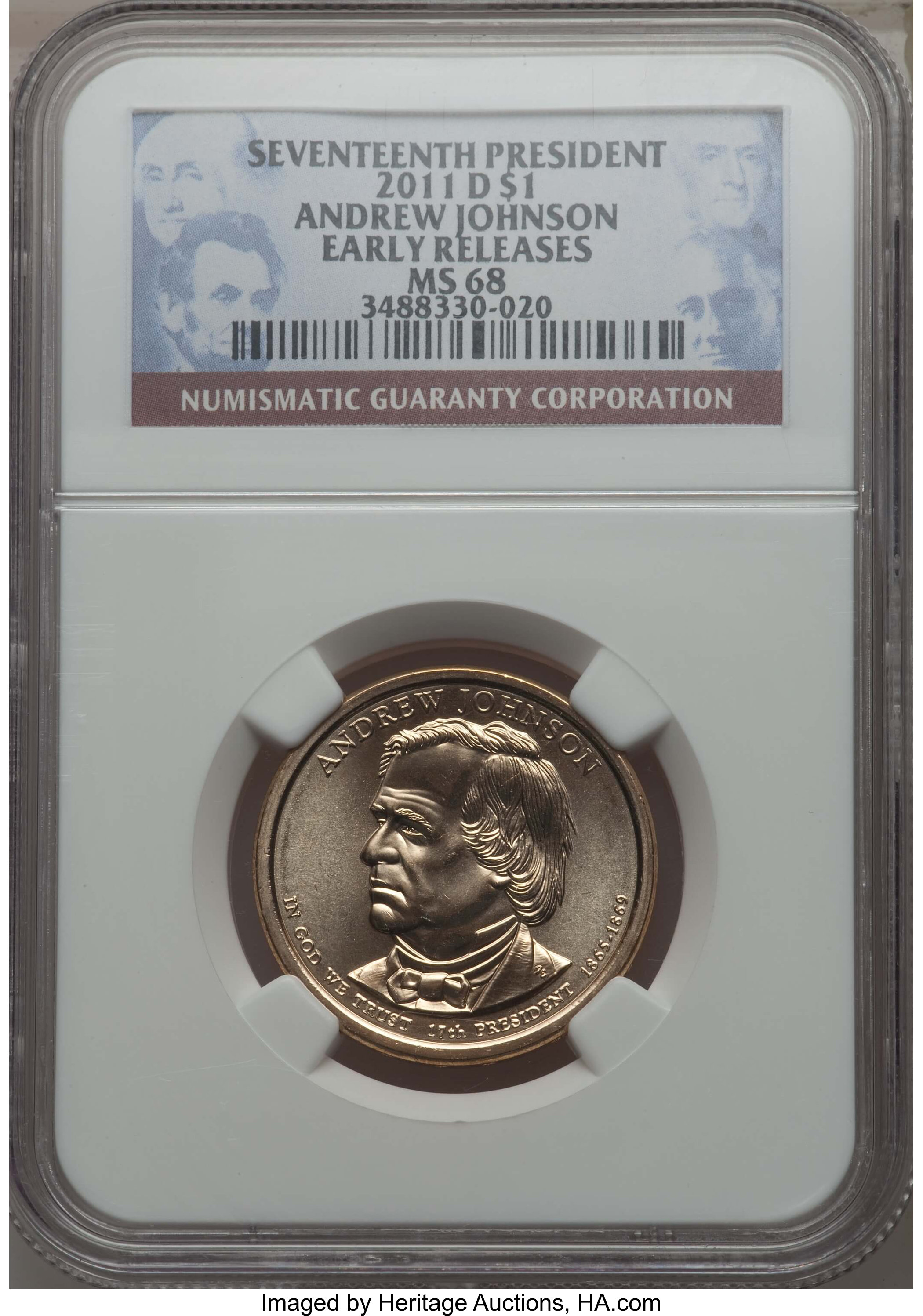 2011-P $1  Andrew Johnson, Position A MS60 thumbnail 4