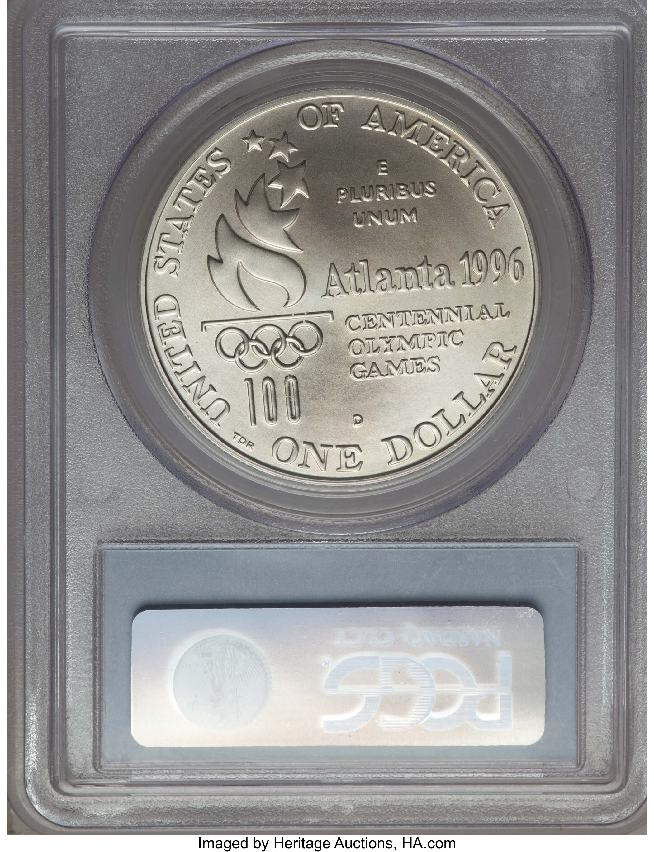1996-D S$1 Atlanta Olympics Tennis MS70 thumbnail 12