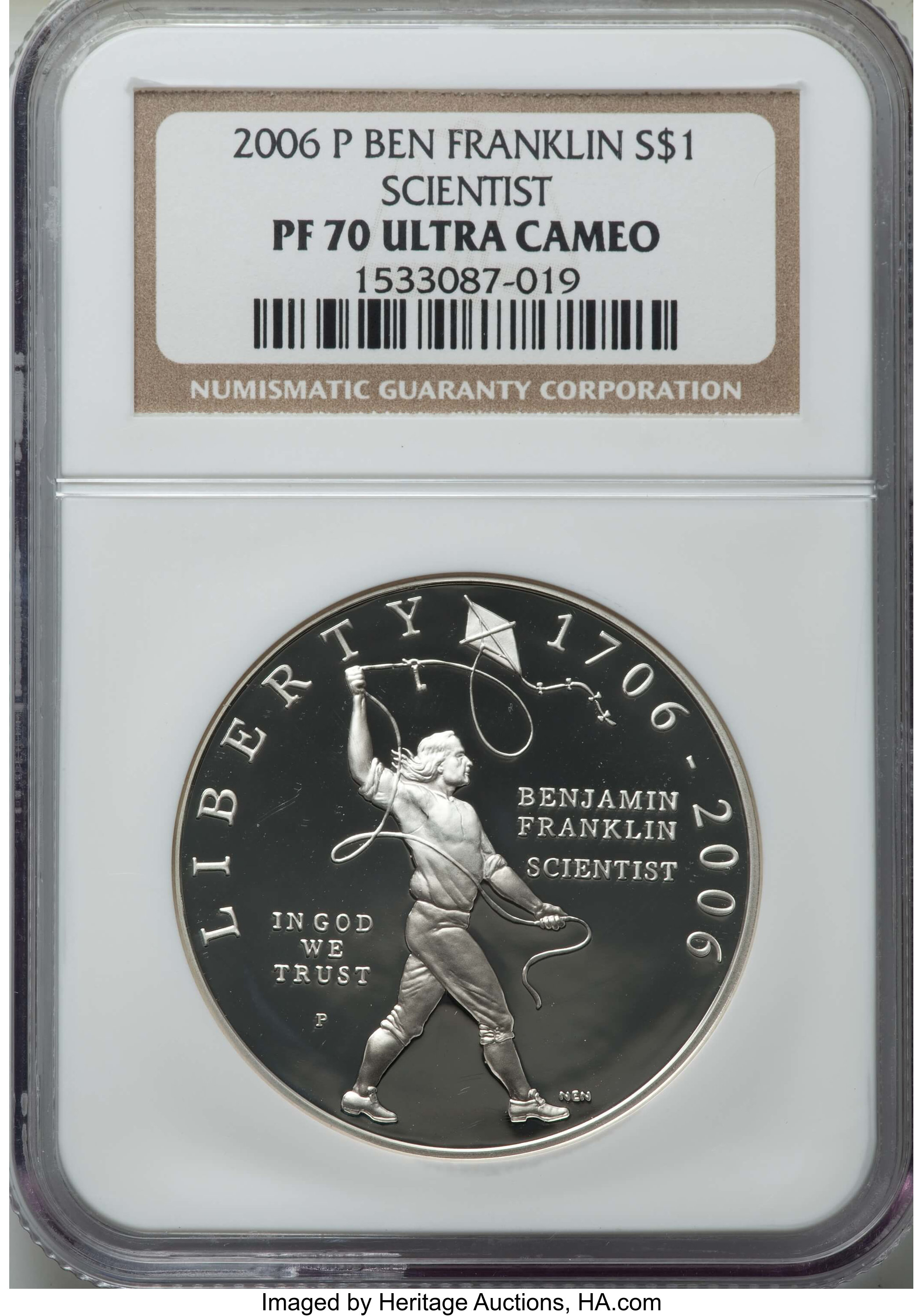 2006-P S$1 Benjamin Franklin Tercentenary, Scientist PR DCAM PR70 DCAM thumbnail 21