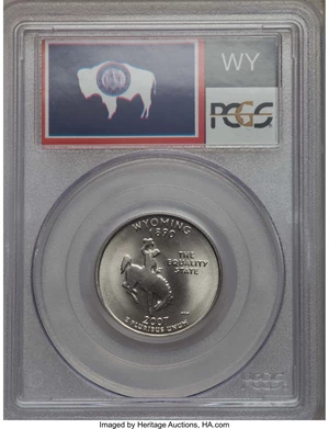 image for: 2007-D 25C Wyoming MS68 PCGS. PCGS Population: (9/0). NGC Census: (3/0). ...