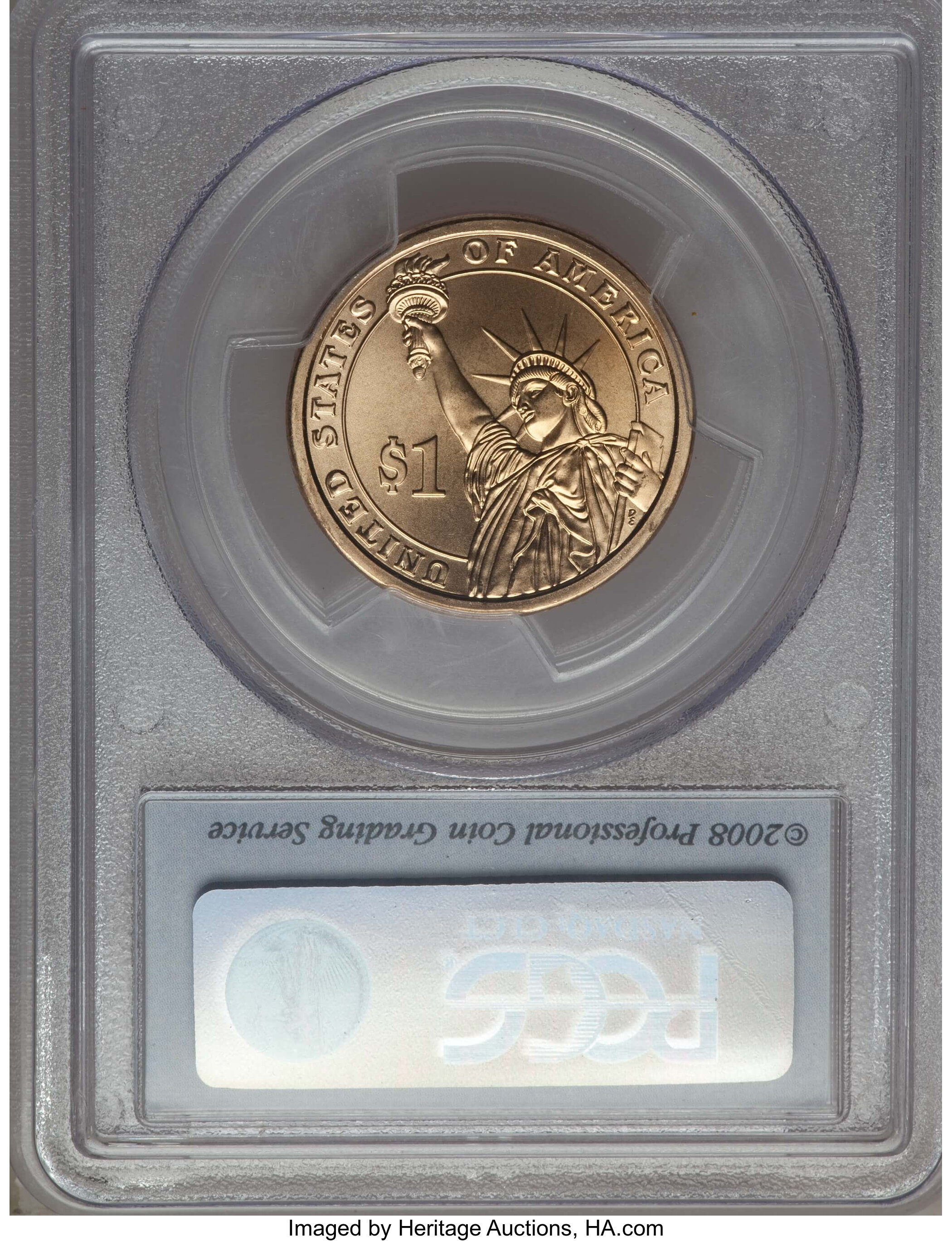 image for: 2008-D $1 Martin Van Buren, Position A, Satin Finish MS69 PCGS. PCGS Population: (26/0). NGC Census: (0/0)....