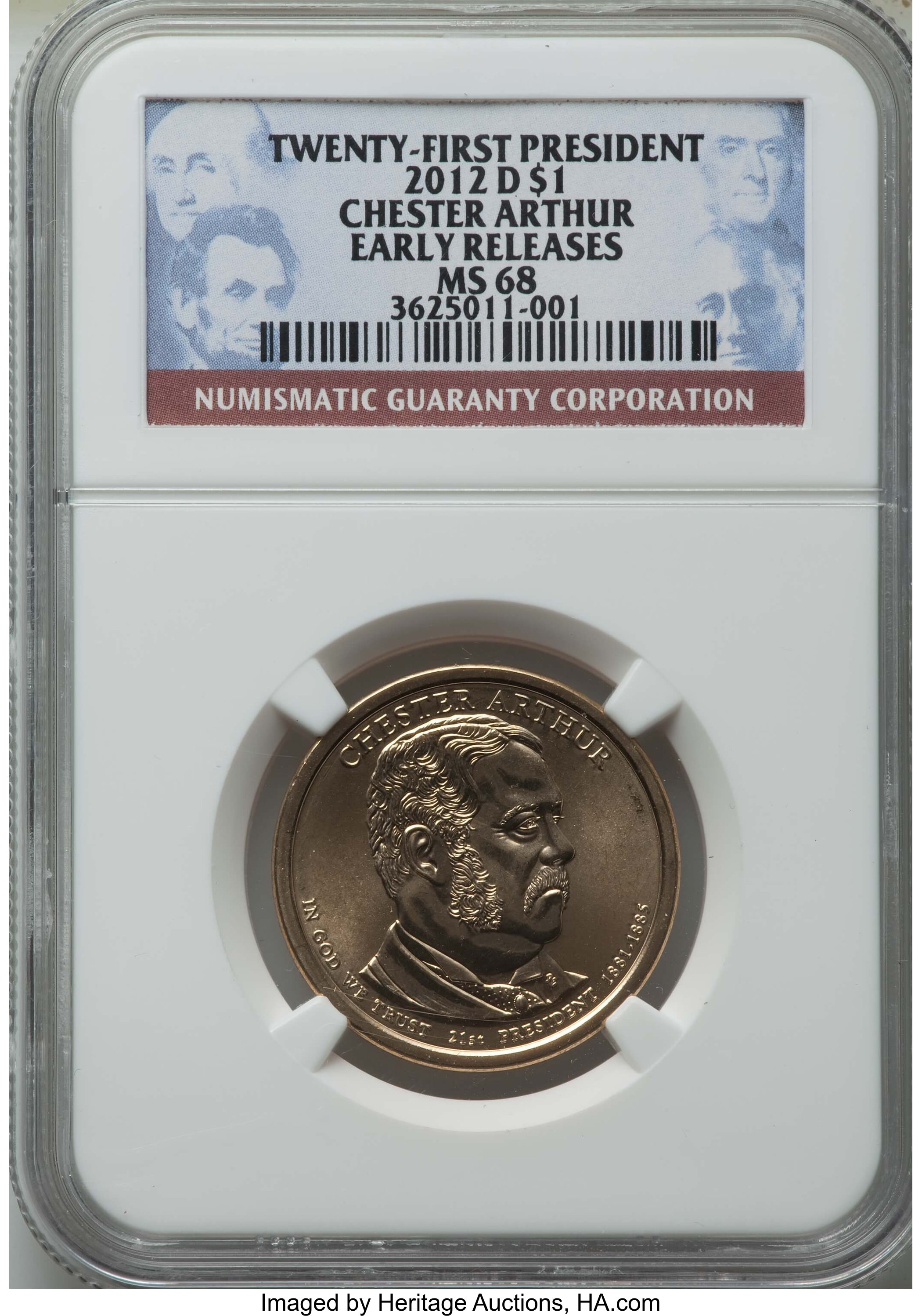 2012-P $1  Chester Arthur, Position A AU50 thumbnail 4