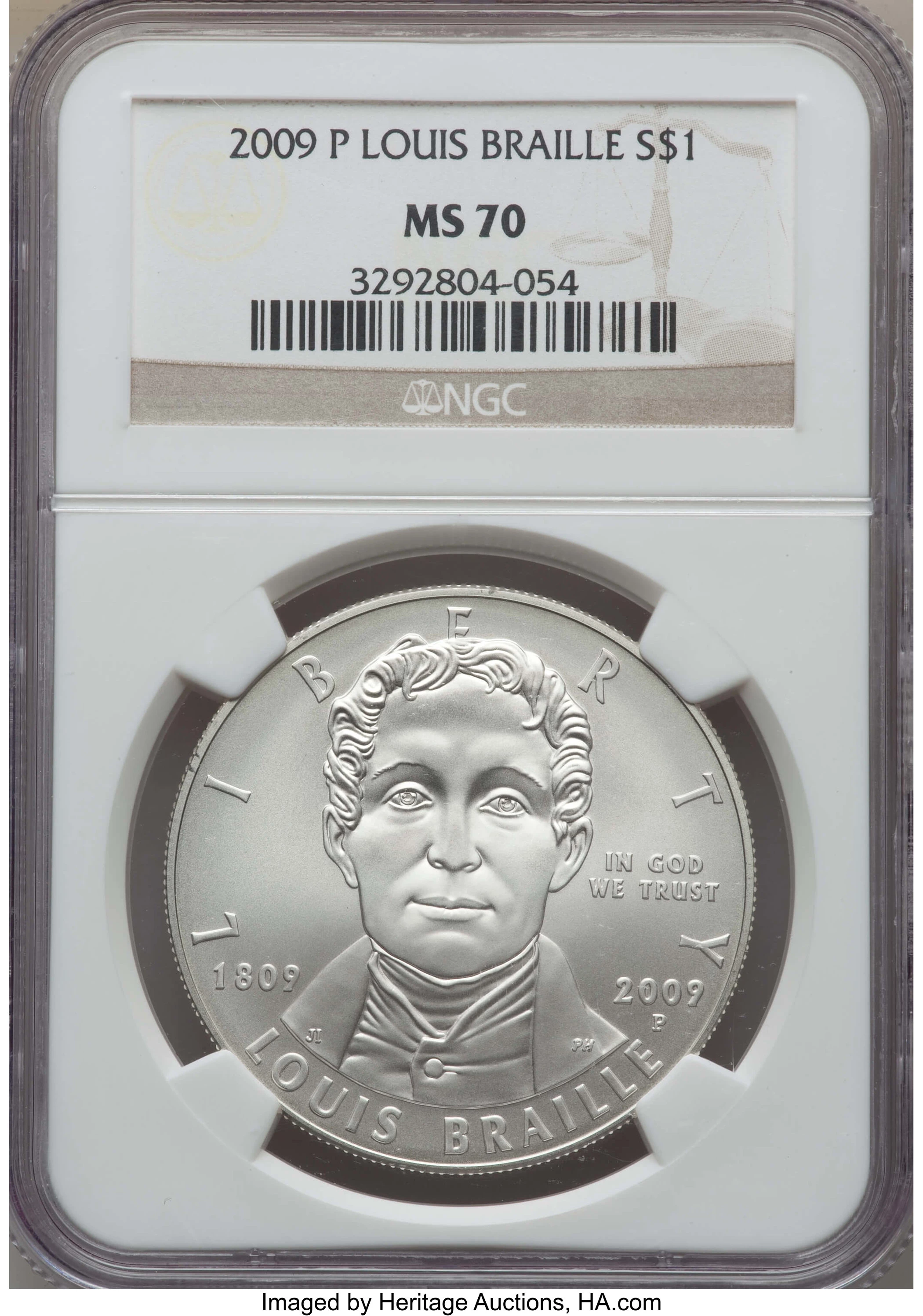 2009-P $1 Louis Braille, DCAM (Proof) Modern Silver and Clad