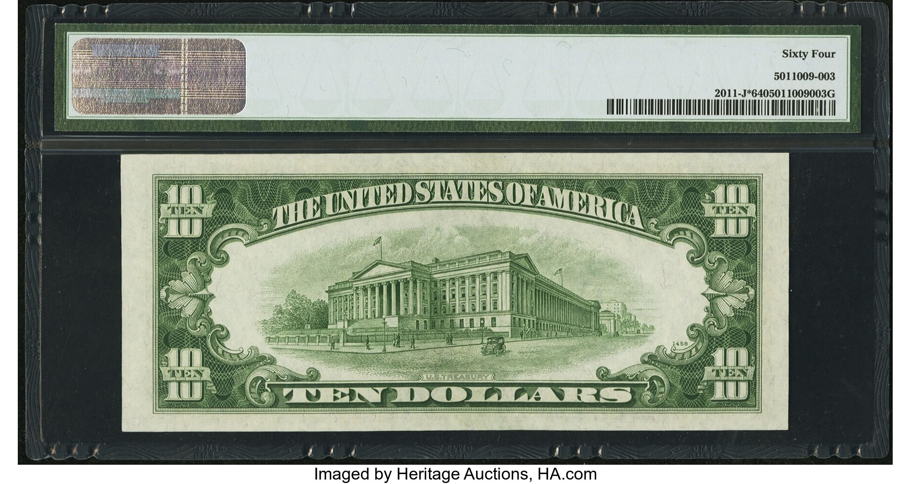 image for: Fr. 2011-J* $10 1950A Federal Reserve Note. PMG Choice Uncirculated 64....