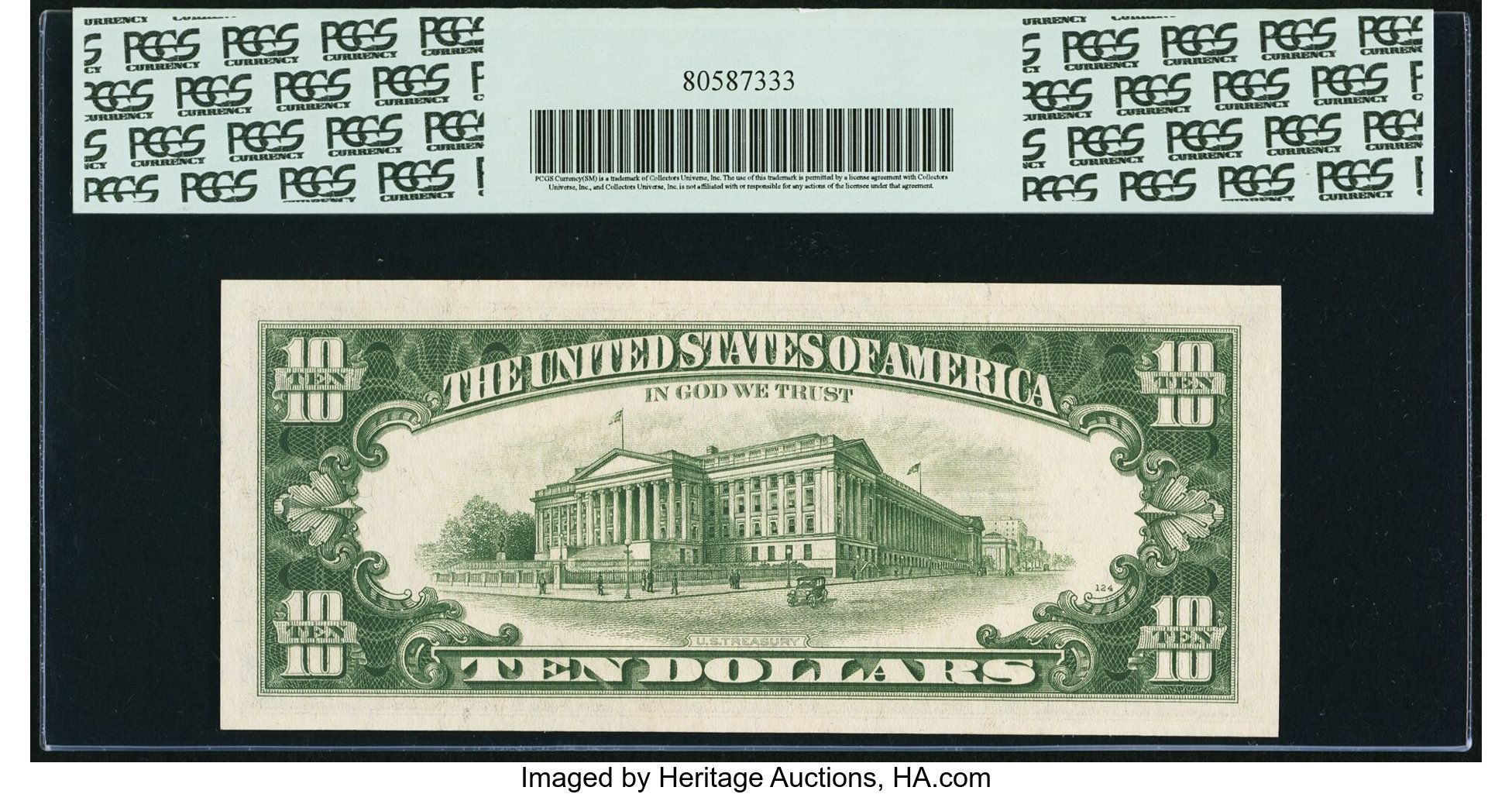 image for: Fr. 2019-D* $10 1969A Federal Reserve Star Note. PCGS Choice About New 58....