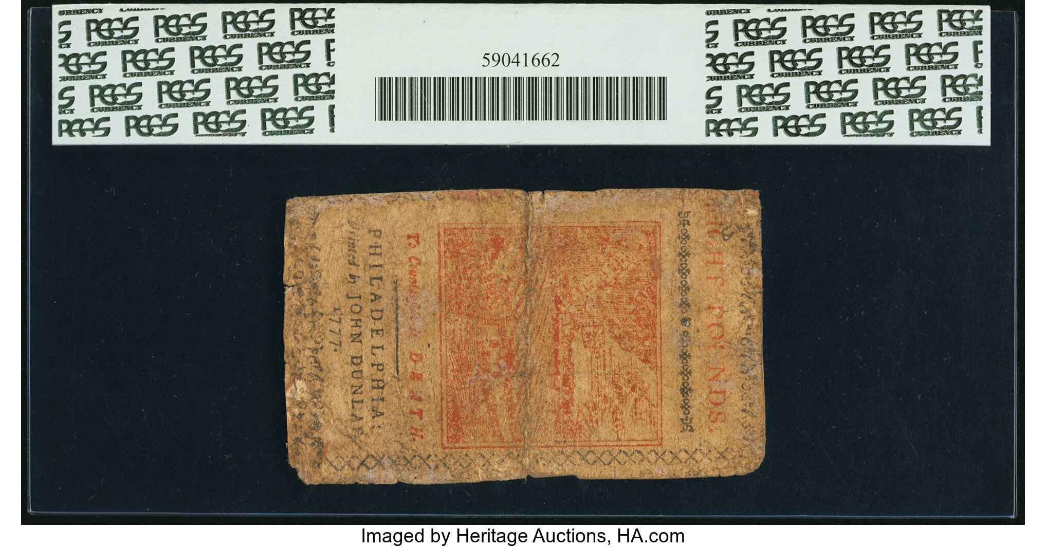 image for: Pennsylvania April 10, 1777 8s PCGS Apparent Very Fine 20....