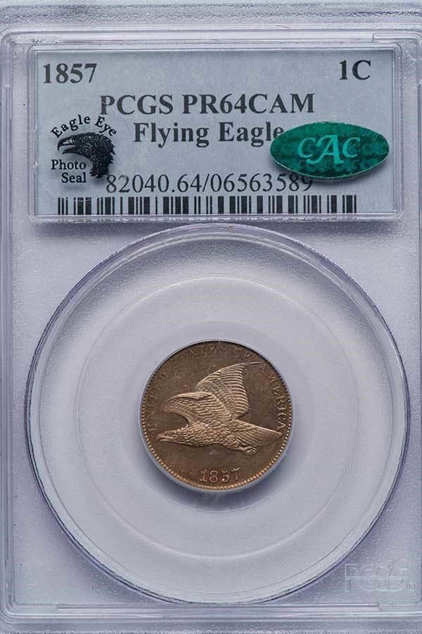 image for: 1C 1857 FLYING EAGLE PCGS PR64 CAM CAC