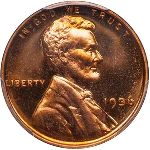 image for: 1C 1936 BRILLIANT PCGS PR66RD CAM CAC