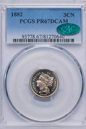 image for: 3CN 1882 PCGS PR67 DCAM CAC