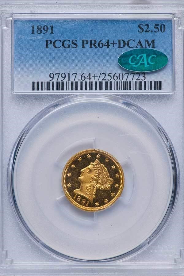 image for: $2.50 1891 PCGS PR64+ DCAM CAC