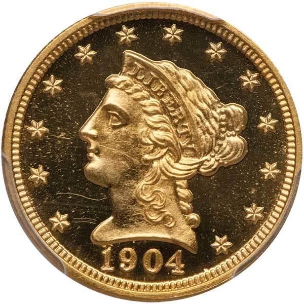 image for: $2.50 1904 PCGS PR64 DCAM CAC