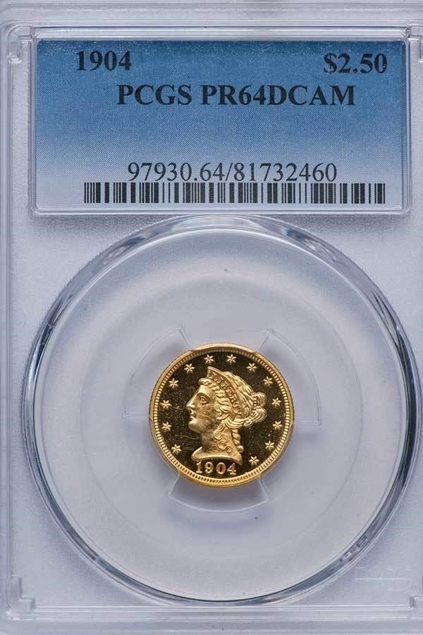 image for: $2.50 1904 PCGS PR64 DCAM CAC