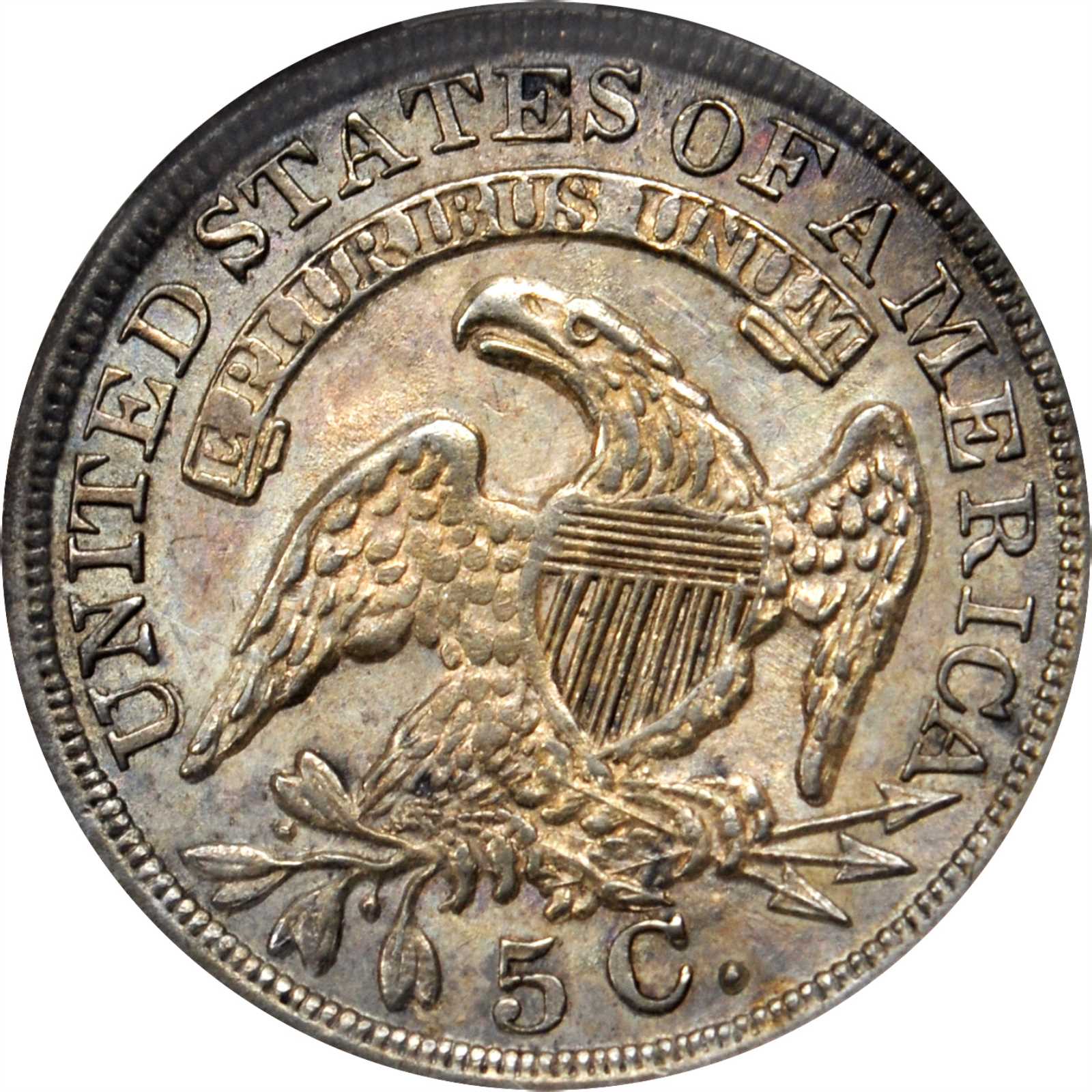 image for: 1836 Capped Bust Half Dime. LM-3, FS-301. Rarity-1. 3/Inverted 3, Large 5 C. MS-62 (NGC). OH.