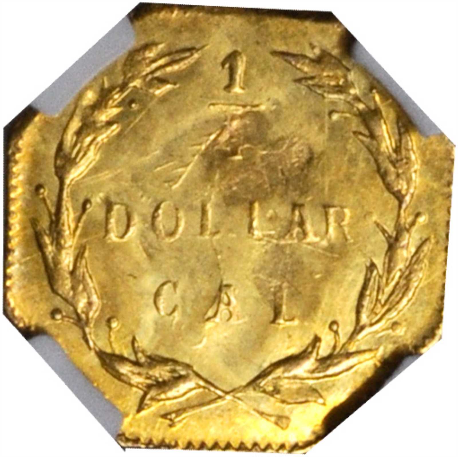 image for: 1874/1874 Octagonal 25 Cents. BG-776. Rarity-5-. Liberty Head. Unc Details--Reverse Scratched (NGC).