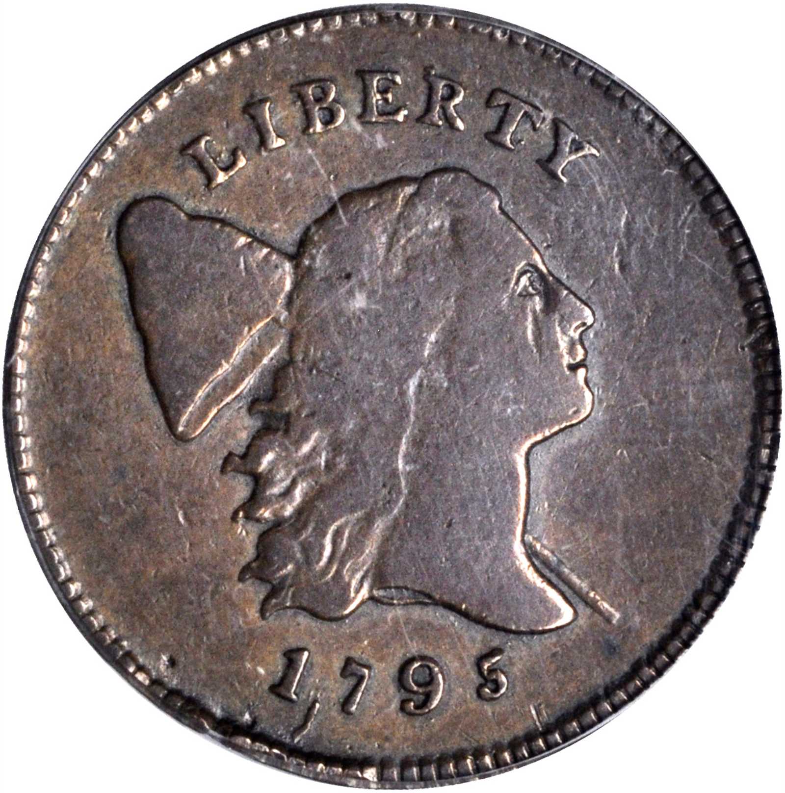 1795 Liberty Cap Half Cent. Lettered Edge, Punctuated Date. Fine-12 (PCGS). CAC. OGH.
