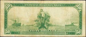 image for: Fr. 1067. 1914 $50 FRN. Dallas. PCGS Fine 15 Apparent. Small Edge Tear at Bottom Center.