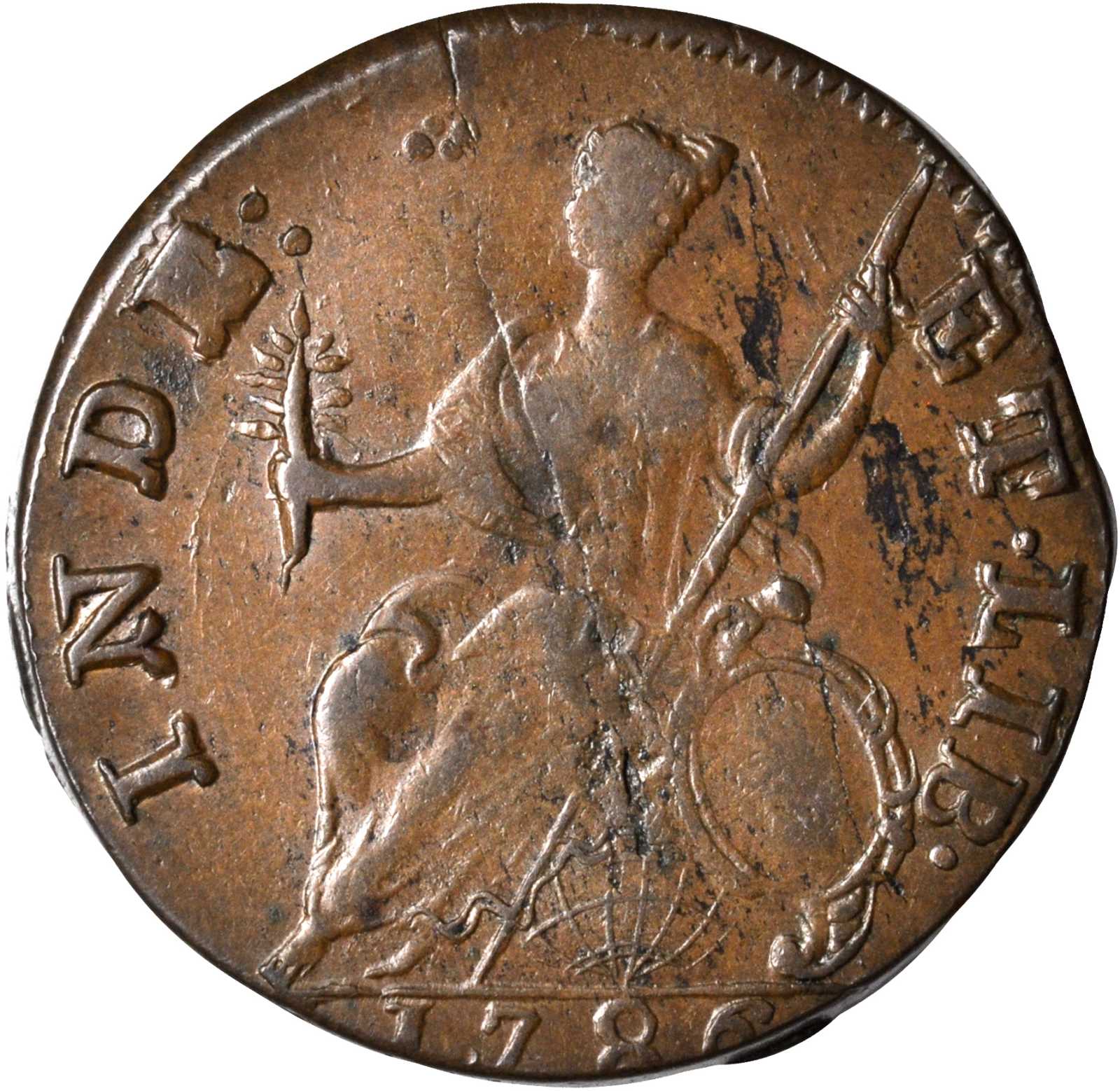 1786 Copper Connecticut, Mailed Bust Left MS BN MS63 BN thumbnail 8