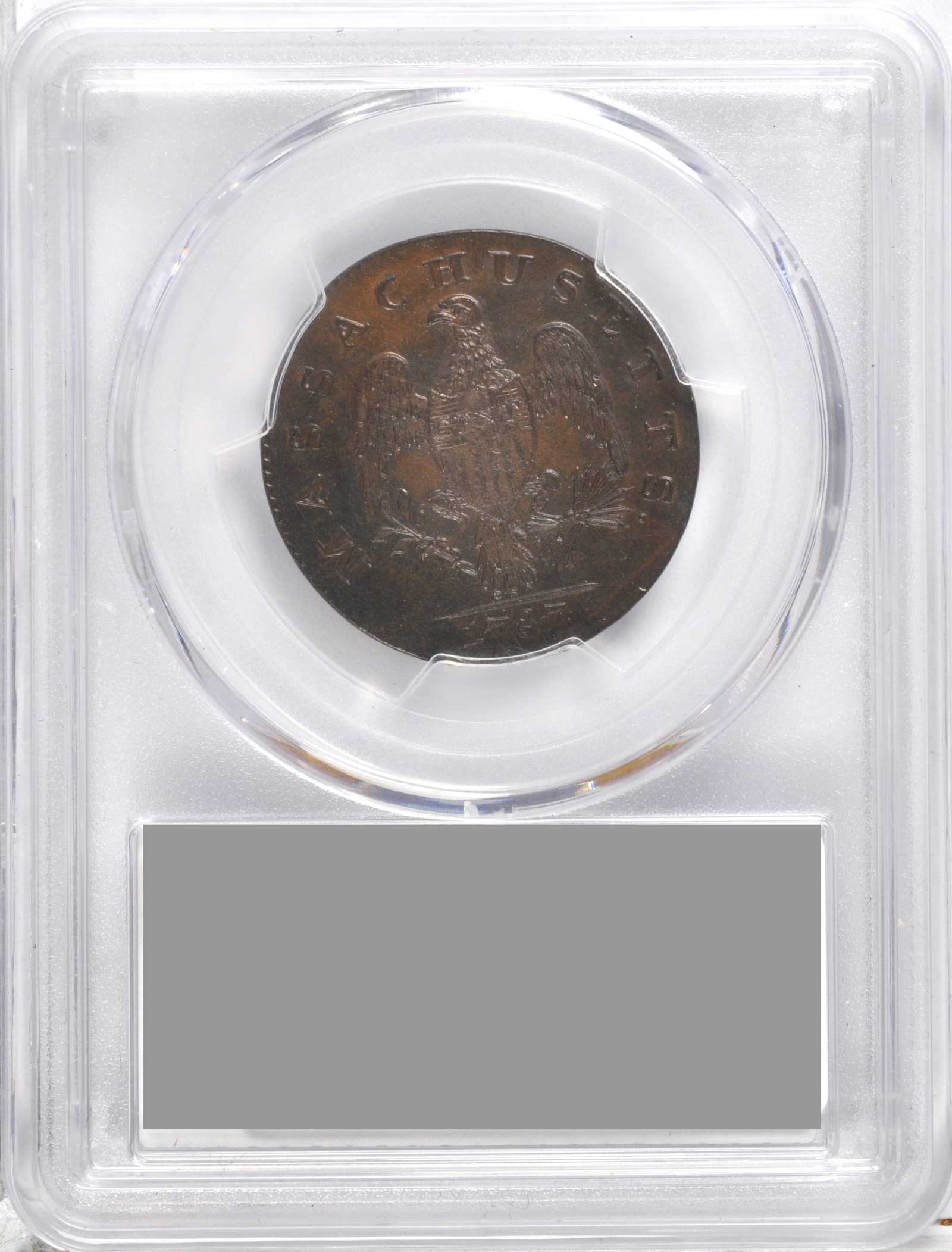 1787 Cent Massachusetts, Left Arrows MS BN MS63 BN thumbnail 3