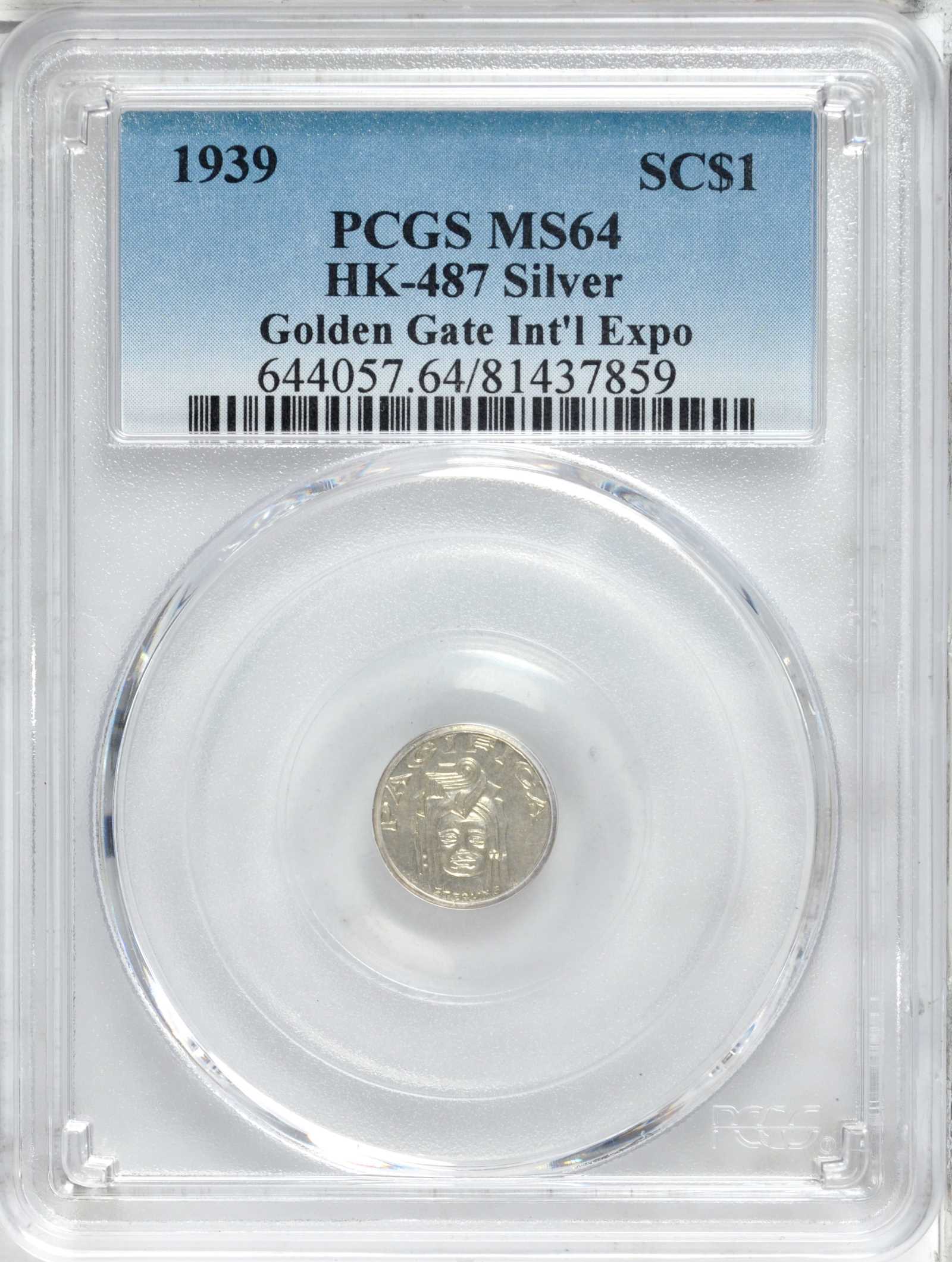 1939 So Called Dollar Golden Gate, Charbneau, Silver HK 487 Mint