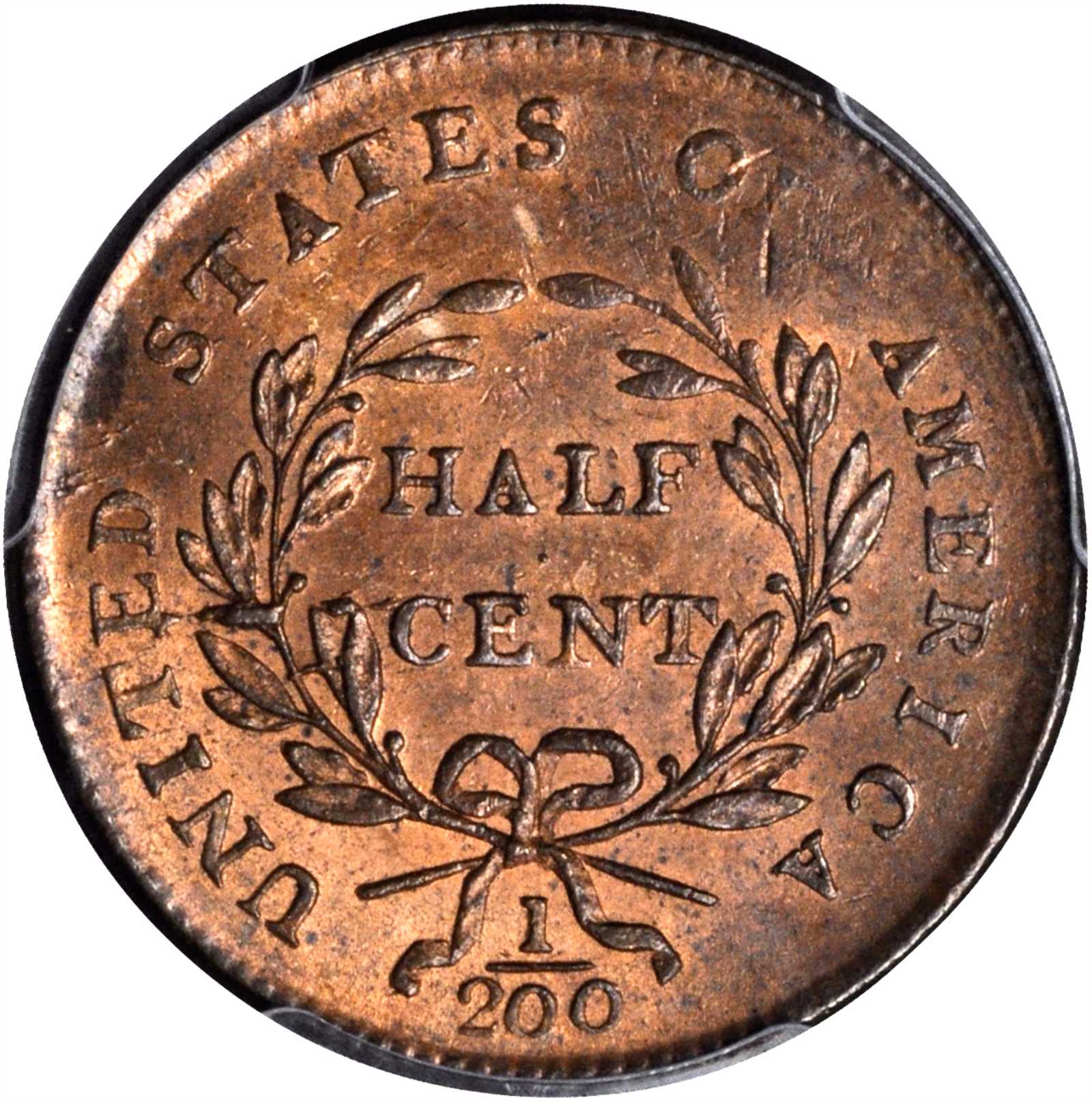 Draped Bust Half Cent 1/2c 1800-1808 MS RB [Type] MS65 RB thumbnail 22