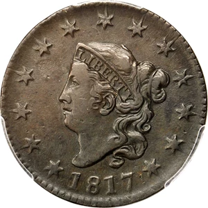 image for: 1817 Matron Head Cent. N-8. Mouse. Rarity-2. Noyes Die State-C/C. EF-40 (PCGS).