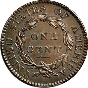 image for: 1819 Matron Head Cent. N-8. Double Profile. Rarity-1. Noyes Die State-A/A. Uncirculated Details�Repaired (PCGS).