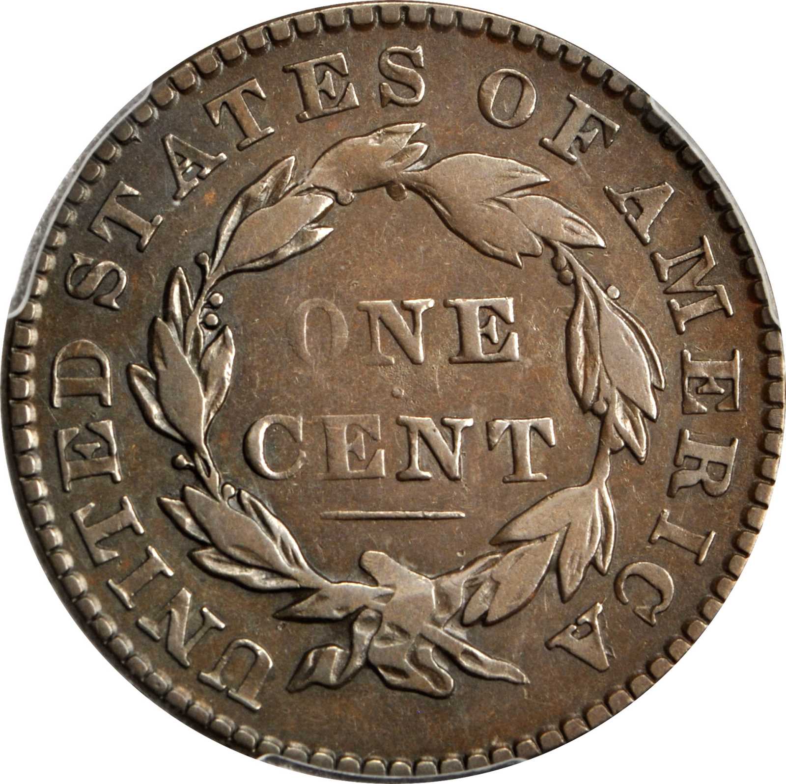 image for: 1829 Matron Head Cent. N-9. Medium Letters. Rarity-4. Noyes Die State-D/A. VF-20 (PCGS).