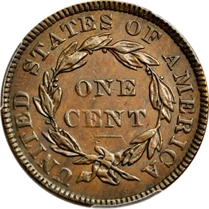 image for: 1835 Matron Head Cent. N-7, 17. Head of 1836. Double Profile. Rarity-1. Noyes Die State-A/A. EF-45 (PCGS).