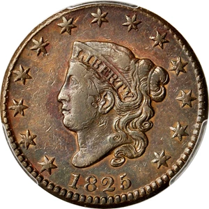 image for: 1825 Matron Head Cent. N-10. Rarity-3. Noyes Die State-B/A. EF-40 (PCGS).