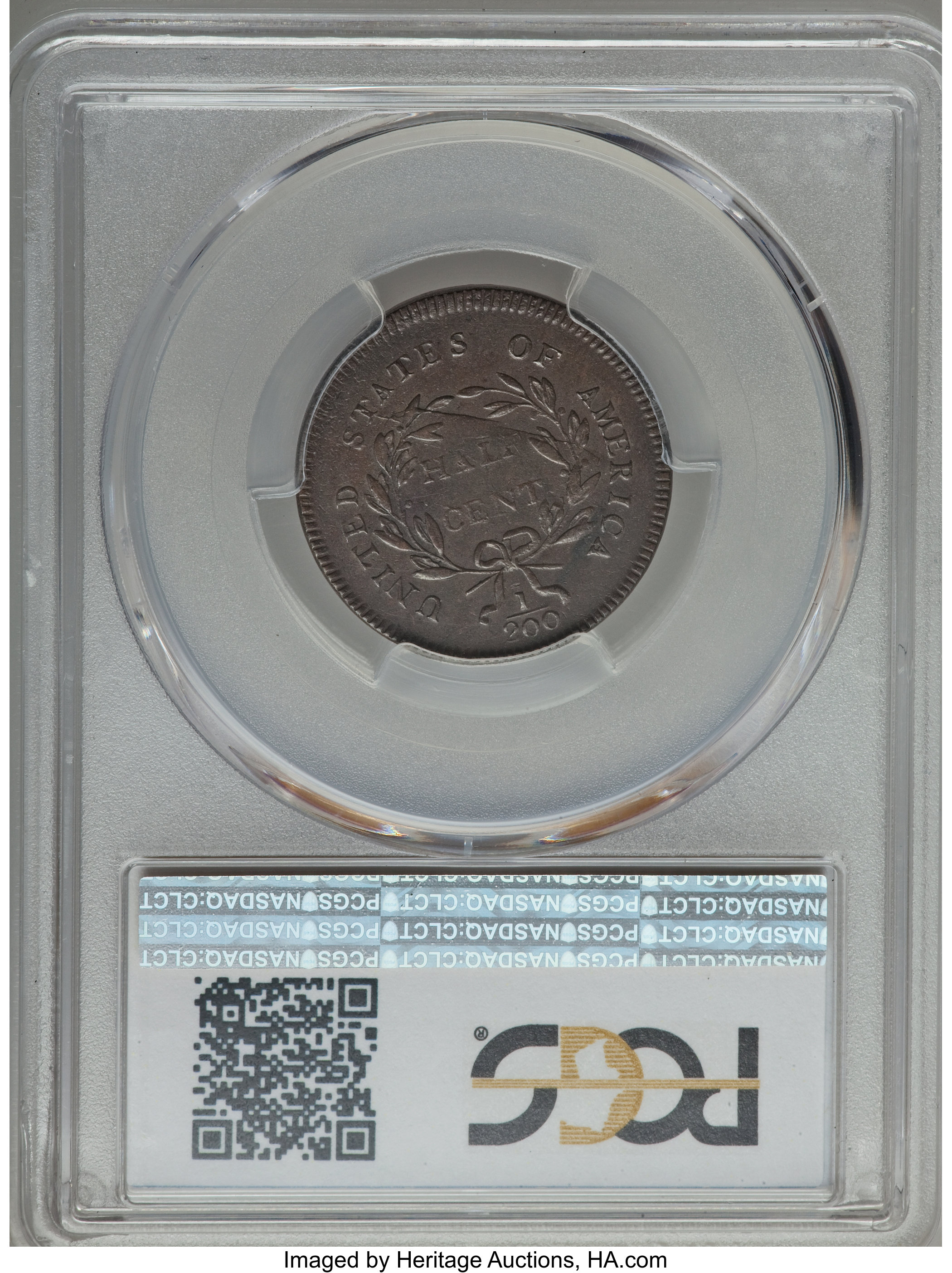 1795 1/2c No Pole, Plain Edge, C-5a MS BN XF45 BN thumbnail 2