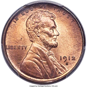 image for: 1912-S 1C MS66 Red PCGS....