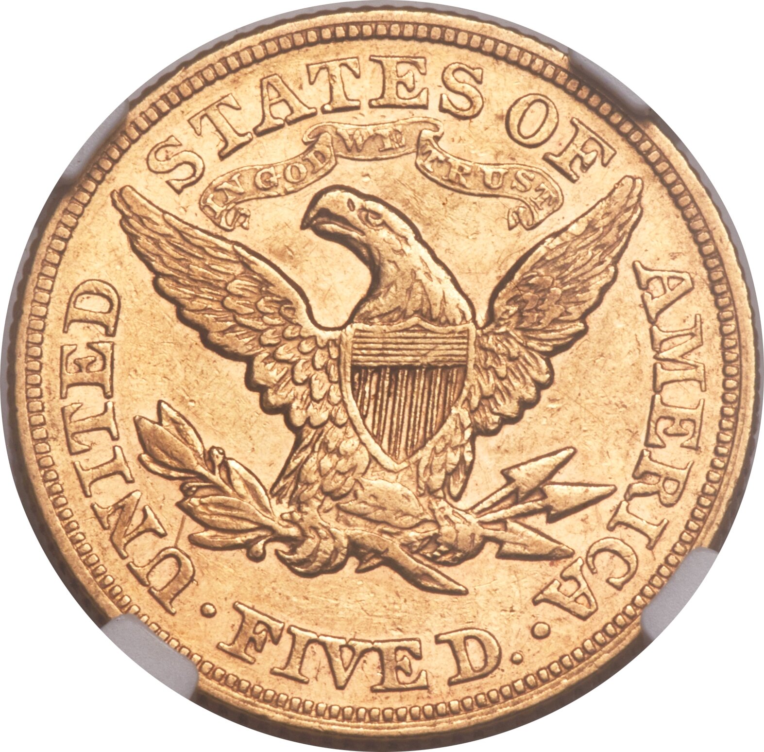 image for: 1876 $5 AU55 NGC....