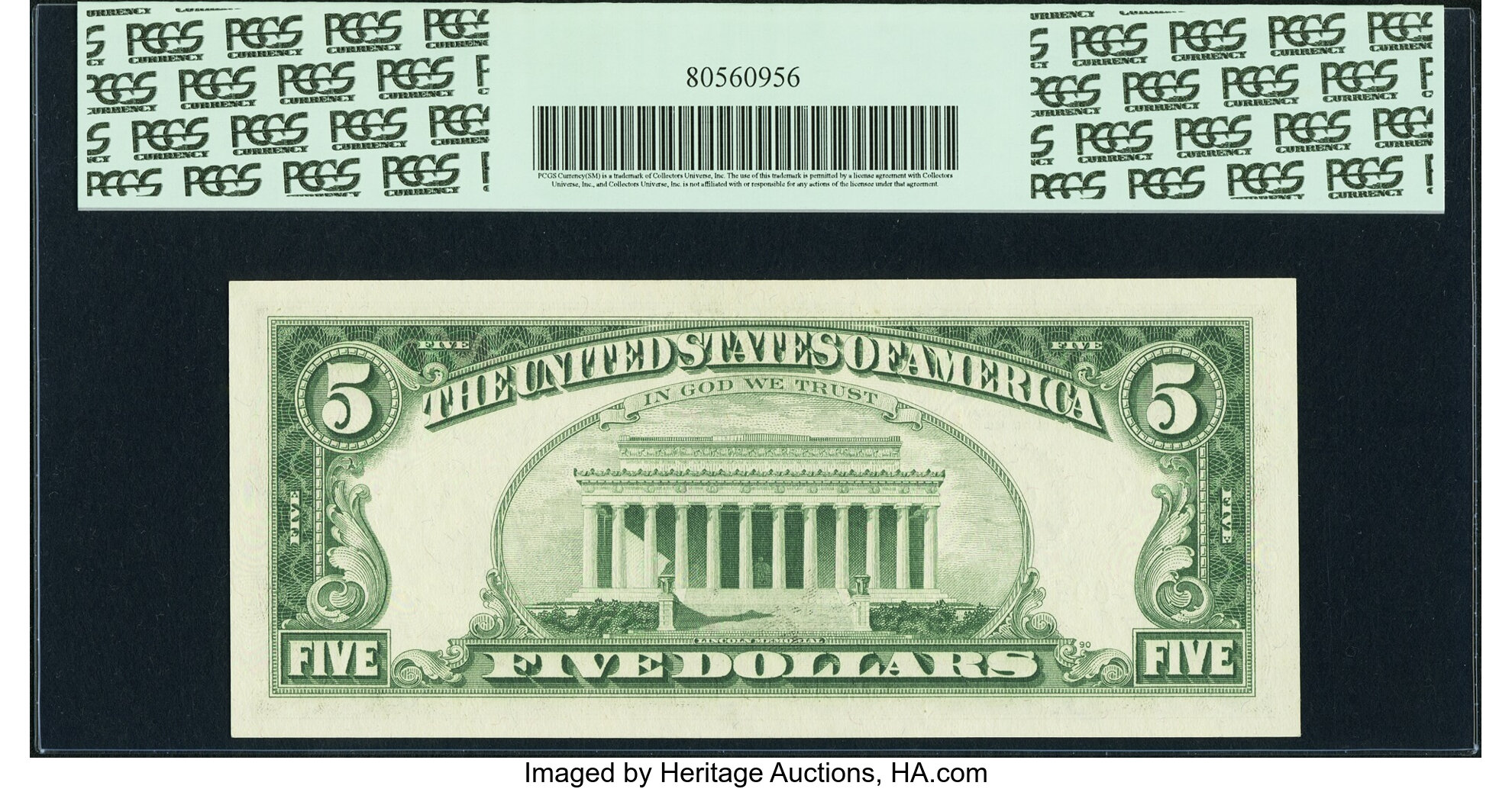 image for: Fr. 1969-G* $5 1969 Federal Reserve Star Note. PCGS Gem New 66PPQ....