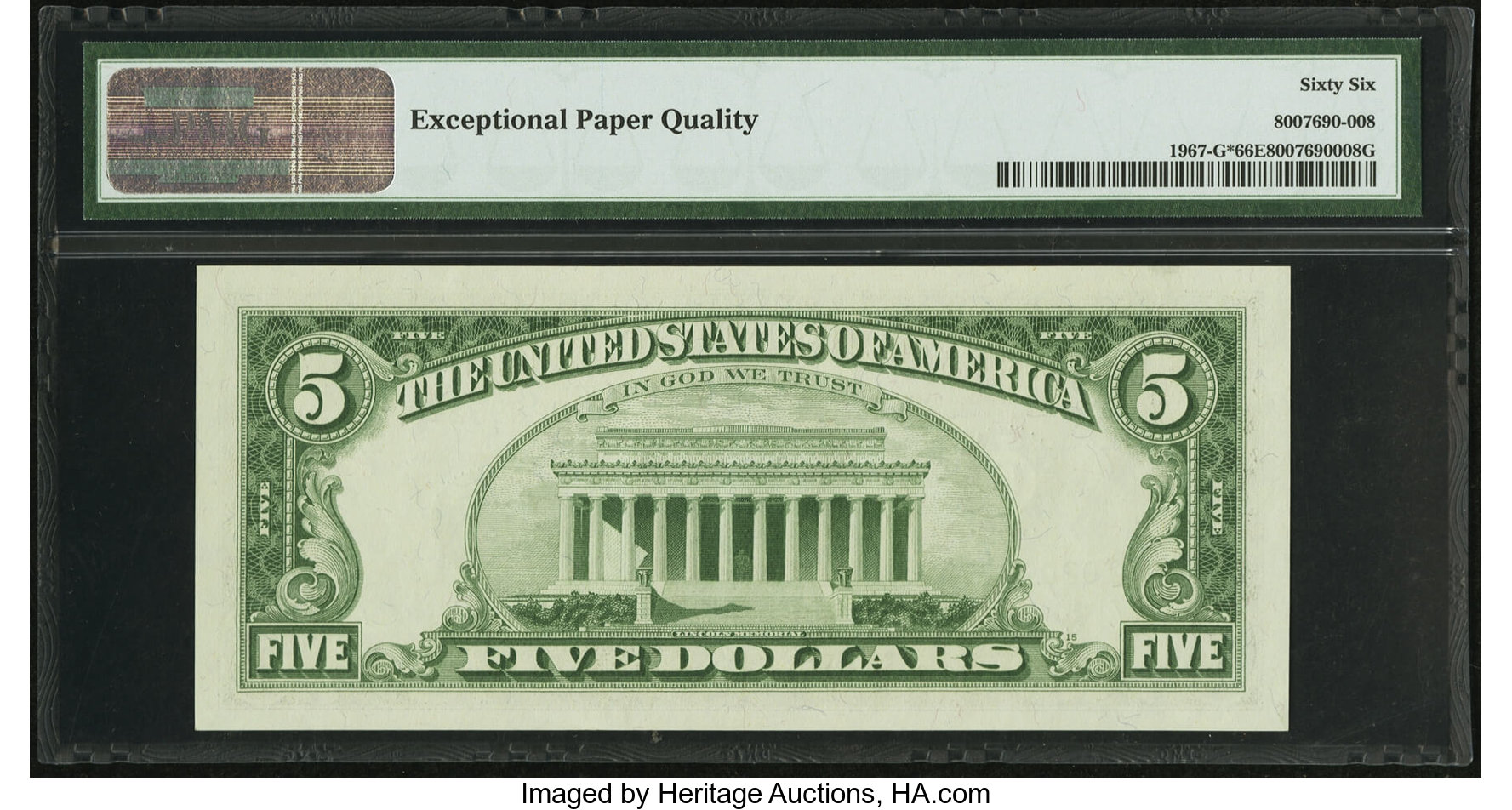 image for: Fr. 1967-G* $5 1963 Federal Reserve Star Note. PMG Gem Uncirculated 66 EPQ....