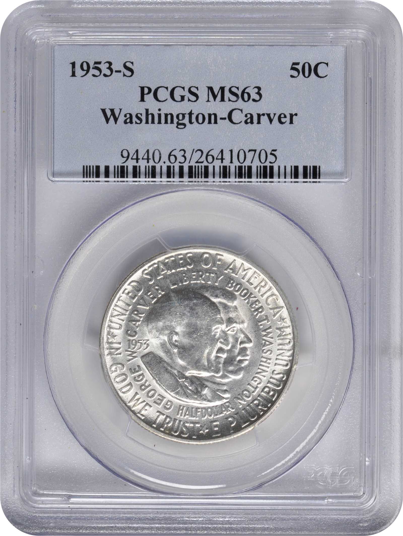 1953-S 50c Washington-Carver VF35 CAC thumbnail 7