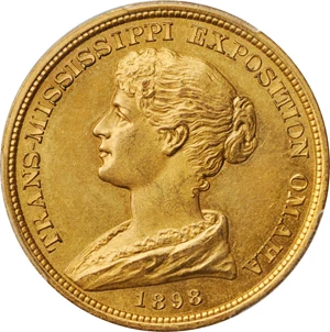 image for: 1898 Trans-Mississippi and International Exposition. Official Medal. HK-283. Rarity-4. Brass. MS-63 (PCGS).